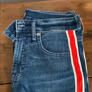 Gap True High Rise Skinny Jeans Red Stripe
